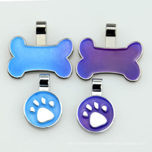 New Design metal tag footprint shaped photoreceptive can change color engrave blank pet id dog tag